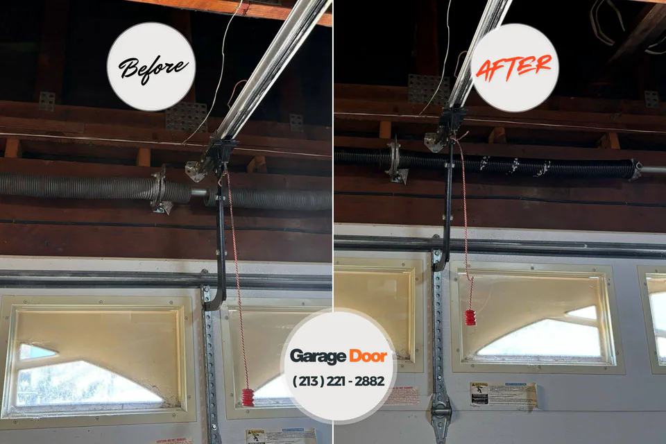 Before and after: garage door repair Presidential Lakes Estates, NJ